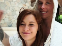 Brunetka, Hd, Spodní prádlo, Venku, Kozičky