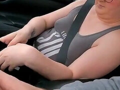 Shemale Gives Road Head and Swallows Cum Before Inserting Lovense Remote Anal Toy