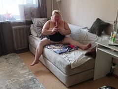 Amatéri, Bbw, Blondína, Žena, Masturbácia, Dospelé, Sólo