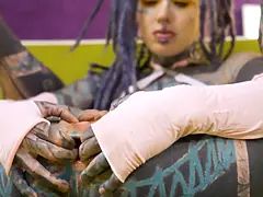 Amatør, Anal, Kukk suging, Tysk, Hd, Monster, Tattovering, Trekant