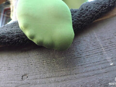 Goddess in Green Pantyhose Teases with Her Feet on the Porch