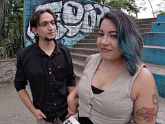 First Time Doing Porn, From Bus Station to Studio