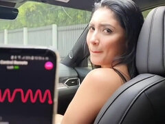 Beauté, Brunette brune, Voiture, Mignonne, Hd, Naturelle, Public, Solo