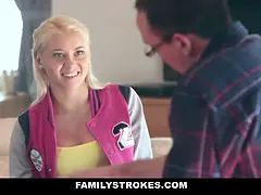 Teen daughter-in-law Marsha May and her step-father play undress pool