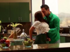 엉덩이, 흑갈색 머리, 음경, 랑제리, 조그마한, 보지, 단단한, 젖은