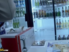 Blondynka, Lizanie, Pirsing, Publiczny, Połknąć