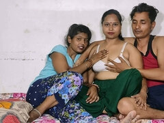 Indian man gets lucky and has fun with two busty girls