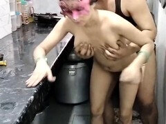 18, 아줌마, 양성적인, 커플, 집에서 만든, 조그마한, 보지, 스타킹