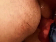 Homemade Night Session Massive Dildo Deep Anal Pounding From Behind.