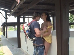 Hot sex in a public place