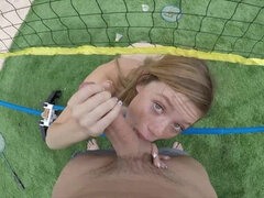 Slim Mia Collins knows how to spice a boring sport game