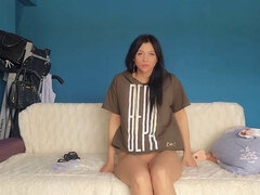 素人, アナル, 茶髪の, ディルド, オナニー, 淫乱熟女, ロシア人, 一人