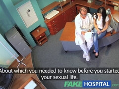 Naughty patient craves for her doctors cock in her natural tits & raven hair