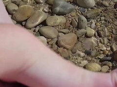 해변, 여자, 수음, 혼자