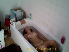 Braunhaarige, Fingern, Flashen, Muschi, Dusche, Jungendliche (18+), Titten, Nass