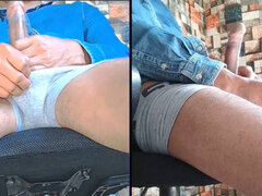 Hot Guy in Boxers Moaning Loudly and Stroking His Cock Nonstop - Real Masturbation