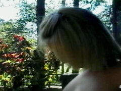 Blonde Skinny Shemale Fucked Hard Anally by Guys Outdoors