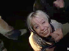 jism biotch blonde Loz Lorrimar dogging at night deep throats off strangers and takes facials