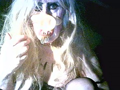 Sarah FuckPig Slut Millward, smokes, wanks, fucks herself, clamps her nipples and tongue, smashes  cream pie into her face