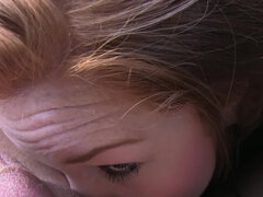 Cumizás, Gesztenyebarna, Gépkocsi, Kutya póz, Arcra élvezés, Hd, Természetes mellek