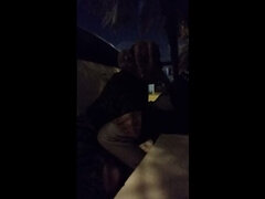 Amatør, Svart, Kukk suging, Fersket, Dype svelg, Mørk, Utendørs, Suging