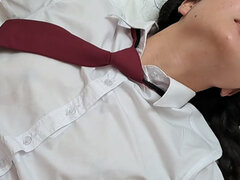 18 ans, Asiatique, Couple, Femelle, Masturbation, Adolescente, Nénés, Uniforme