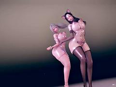 Verga grande, Tetas grandes, Negro, Compilación, Ébano, Interracial, Trio, Tetas