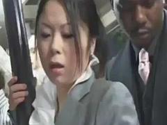 Interracial bus grope: Blowjob, Amateur  Cumshot Porn