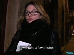 Public Agent French Babe in Glasses Fucked on a Public Stairwell