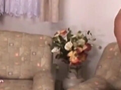 Friends get fucked on the couch but three willing cocks open her up in all their willing holes