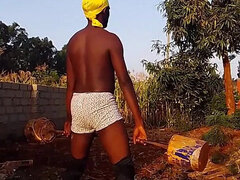 アフリカ人, 黒人, ジム, 自家製, アウトドア, 一人