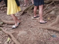 Amateur, Doigter, Masturbation, De plein air, Public, Chatte, Rasée, Voyeur