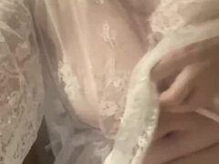 18, デカパイ, 一人, ストッキング, ティーン