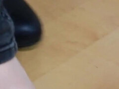 Worn Sheer Pantyhose & Dance-style Shoes - Elegant Foot Tease