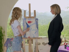 금발의, 레즈비언, 대단히, 보지, 유혹된