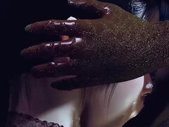 3D BBW Asian MILF Have First Time Threesome Sex with Monster