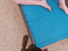 Hot Latina MILF Fucks Pool Cleaner in Outdoor Doggy Style - HD Homemade