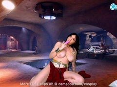 Seductive Leia at cam movie