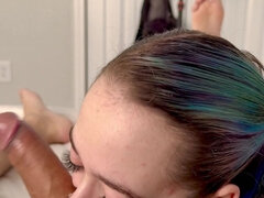 Amatorka, Duży kutas, Obciąganie, Para, Drobna, Punkt widzenia, Cipka, Mocno