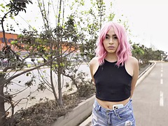 Vacker, Avsugning, Hardcore, Latina, Utomhus, Offentlig, Mager, Tuttar