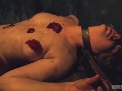 horror porn fantasy with skinny teen girl