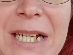 Lunettes, Mature, Rousse roux
