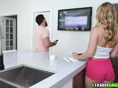 Tussi, Blondine, Blasen, Schwanz, Handjob, Muschi, Taboo, Jungendliche (18+)