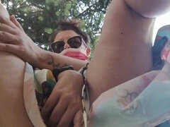 아마추어, 양성적인, 유럽인, 이탈리아인, 수음, 엄마, 야외의, 공개적인