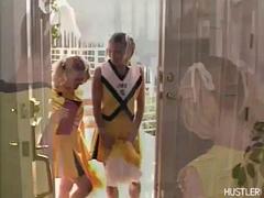 Blondine, Pik sutte, Heppekor, Ridning, Trekant, Vintage