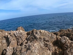 Quick Blowjob And Fuck In Front Of The Beach In Sardinia With Cherry Candle