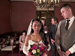BRIDE4K. A couple starts fucking in front of the guests after the wedding ceremony