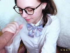 Please Cum on my Face and Glasses Russian GF