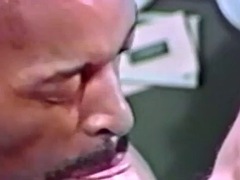 Office stud swaps heads with hung black guy before cumming