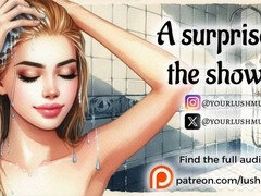 A steamy surprise in the shower with some naughty audio